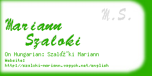 mariann szaloki business card